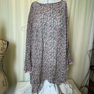 Indigo Soul Floral Print Blouse pink green